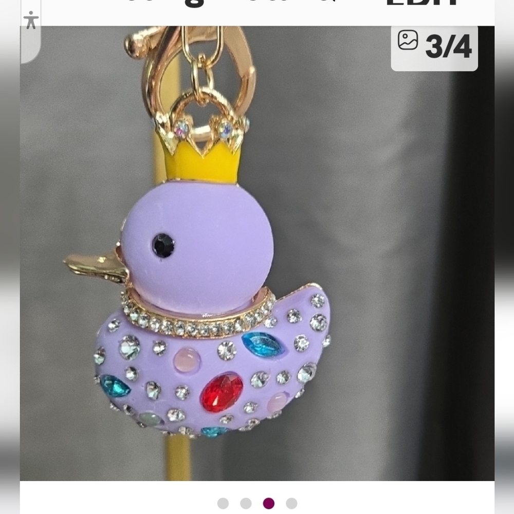 SALE! Purple Duck Keychain bag Charm